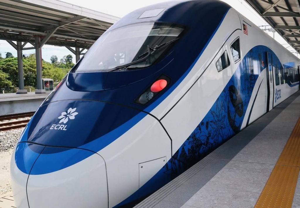 The front of a modern passenger train